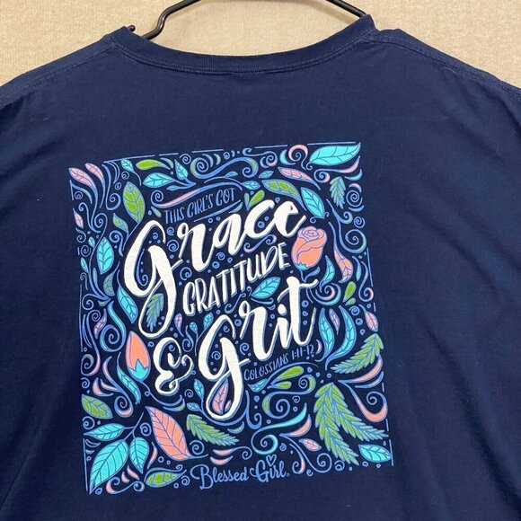 Fruit of the Loom Shirt Women's 2XL Navy Blue Graphic Short Sleeves - Picture 8 of 11